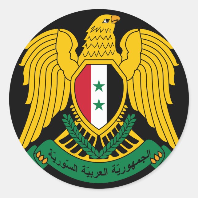syria coat of arms classic round sticker (Front)