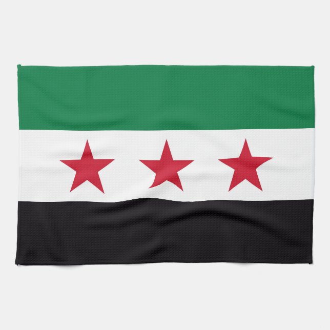 Syria country revolution new flag symbol tea towel (Horizontal)