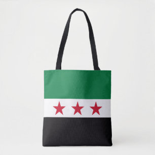 Syria country revolution new flag symbol tote bag