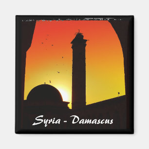 Syria, Damascus Mosque Sunset (Magnet) Magnet