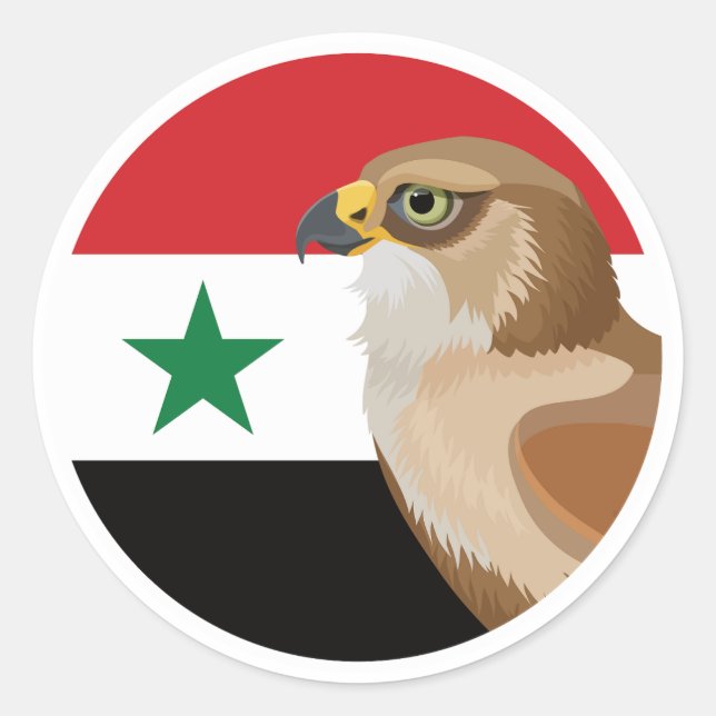 Syria Falcon Syrian National Animal Flag Classic Round Sticker (Front)