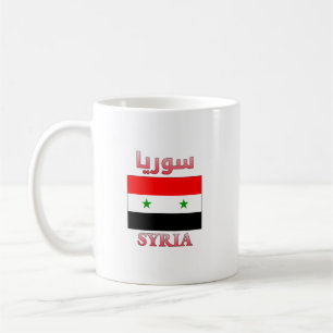 Syria Flag سوريا Arabic & English WordArt Coffee Mug