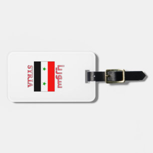 Syria Flag سوريا Arabic & English WordArt Luggage Tag