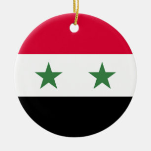 Syria flag ceramic tree decoration