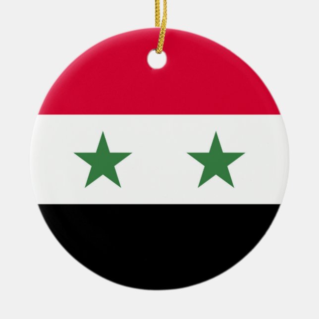 Syria flag ceramic tree decoration (Front)