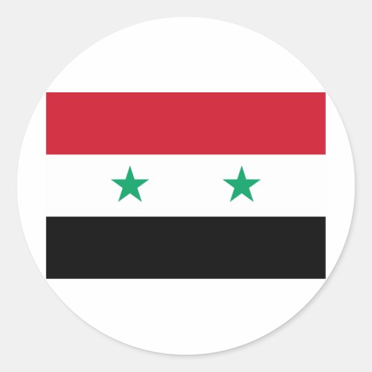 Syria flag classic round sticker