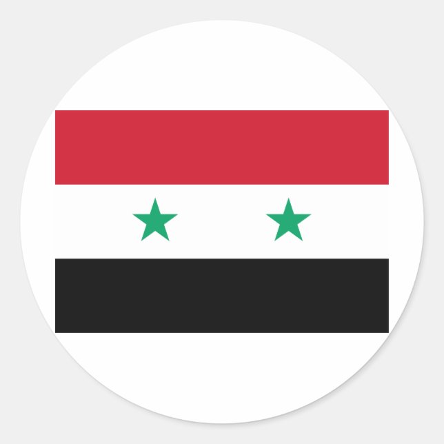 Syria flag classic round sticker (Front)