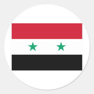 Syria flag classic round sticker