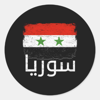Syria Flag Flag Of Syria For Syrian Classic Round Sticker