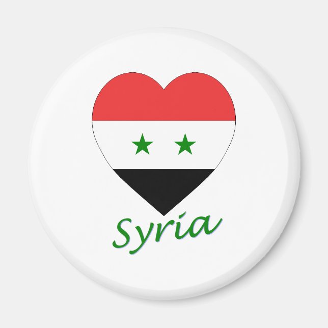 Syria Flag Heart Magnet (Front)