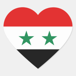 Syria Flag Heart Sticker