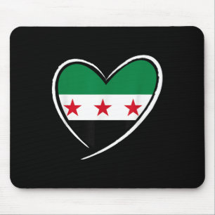Syria Flag Heart Syrian Men Women Kids Boys Girls Mouse Mat