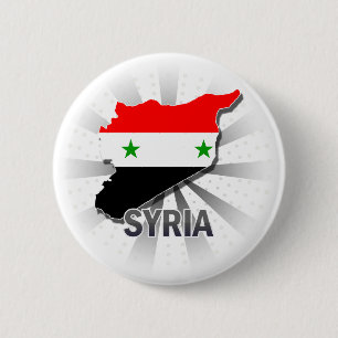 Syria Flag Map 2.0 6 Cm Round Badge