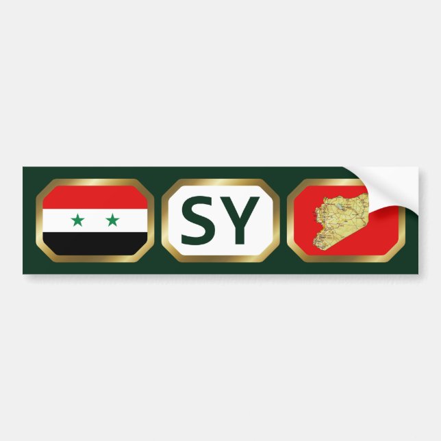 Syria Flag Map Code Bumper Sticker (Front)