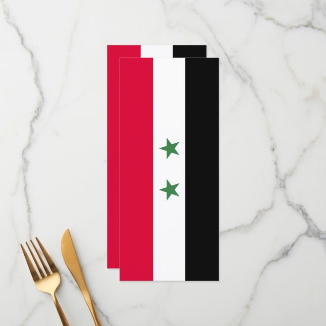 Syria flag menu (Front/Back In Situ)