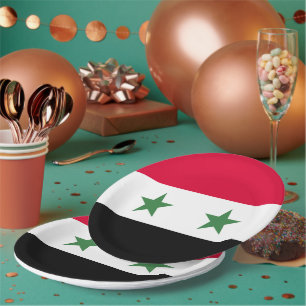 Syria flag paper plate