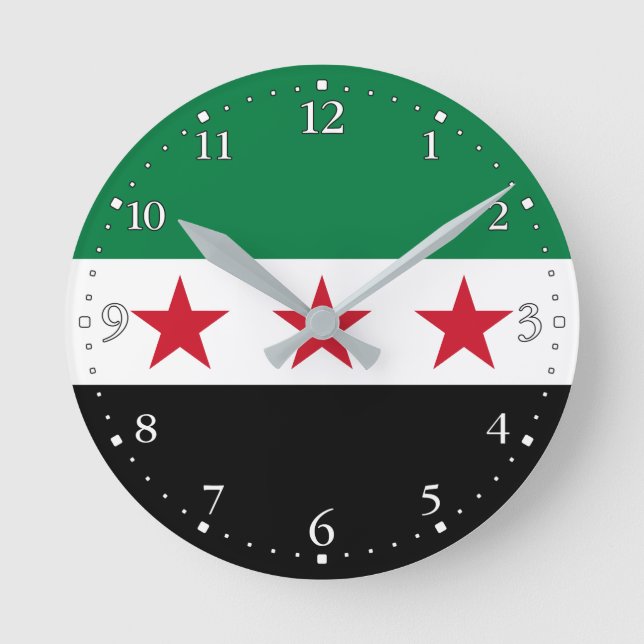 Syria Flag Round Clock (Front)