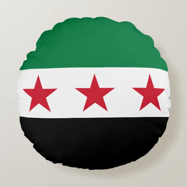 Syria Flag Round Cushion (Front)