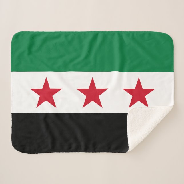 Syria Flag Sherpa Blanket (Front (Horizontal))