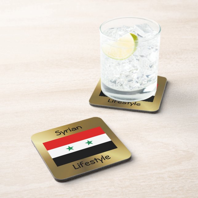 Syria Flag+Text Coaster (Right Side)