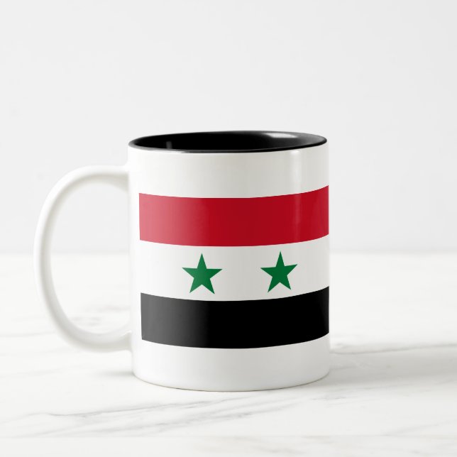 Syria Flag Two-Tone Coffee Mug (Left)