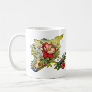 Syria (Flowers Map) Botanical خرطة سوريا Coffee Coffee Mug