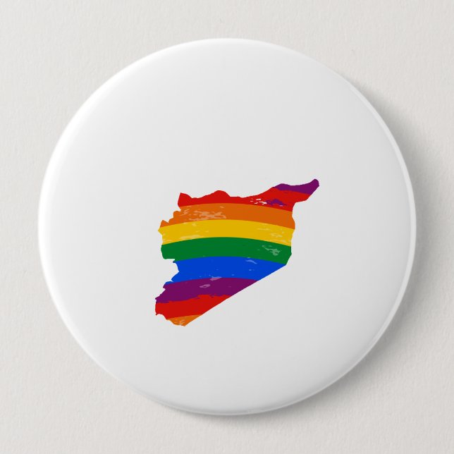 SYRIA GAY PRIDE 10 CM ROUND BADGE (Front)