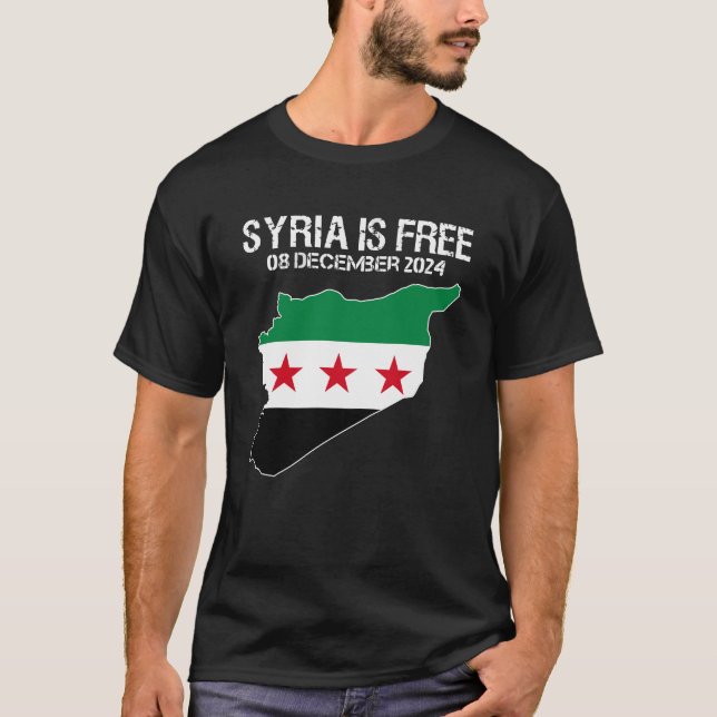Syria Is Free Syrian Flag Syria Free T-Shirt (Front)