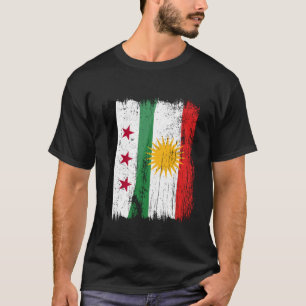 Syria Kurdistan Half Flag Syrian Kurdish Heritage T-Shirt