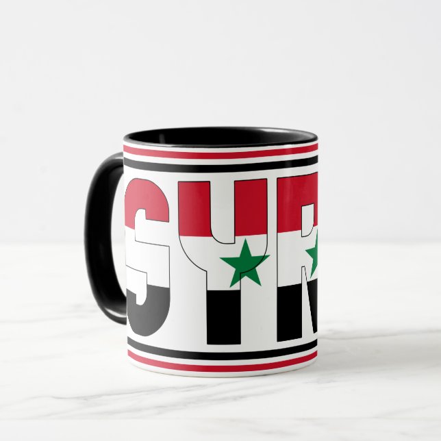 Syria National Flag Patriotic Coffee Mug (Front Left)
