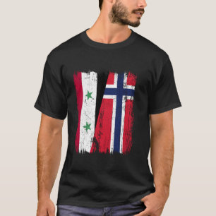 Syria Norway Half Flag Syrian Norwegian Ancestry T-Shirt