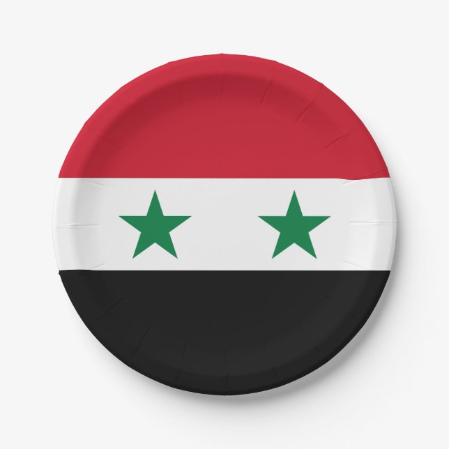 Syria Old Flag Paper Plate (Front)