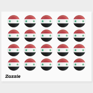 Syria  Round Icon Flag  Classic Round Sticker