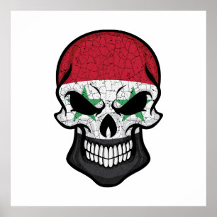 Syria Smiling Skull Flag Poster