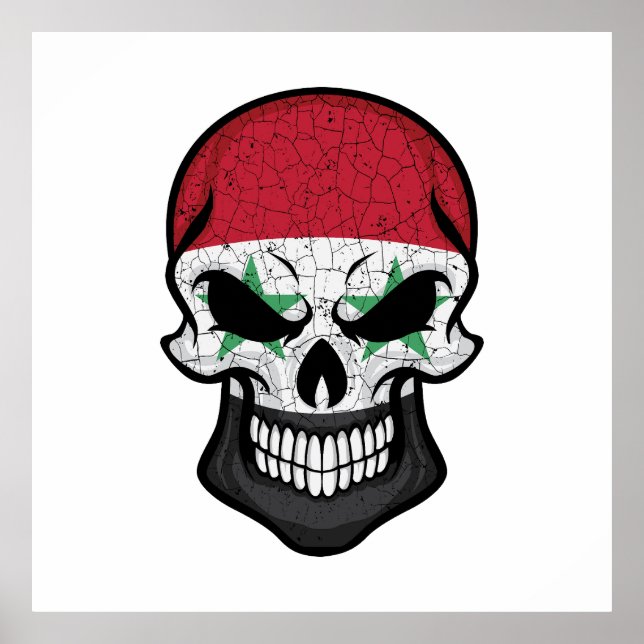 Syria Smiling Skull Flag Poster (Front)
