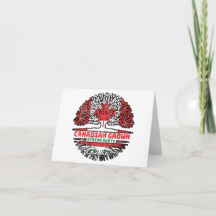 Syria Syrian Canadian Canada Tree Roots Flag Card