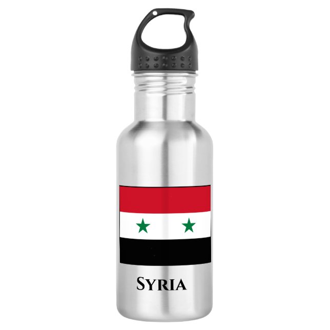Syria (Syrian) Flag 532 Ml Water Bottle (Front)