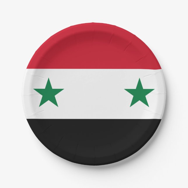 Syria (Syrian) Flag Paper Plate (Front)