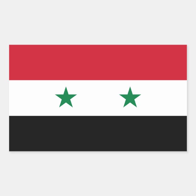 Syria/Syrian Flag Rectangular Sticker (Front)