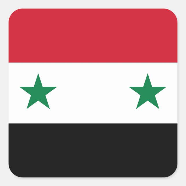 Syria (Syrian) Flag Square Sticker (Front)