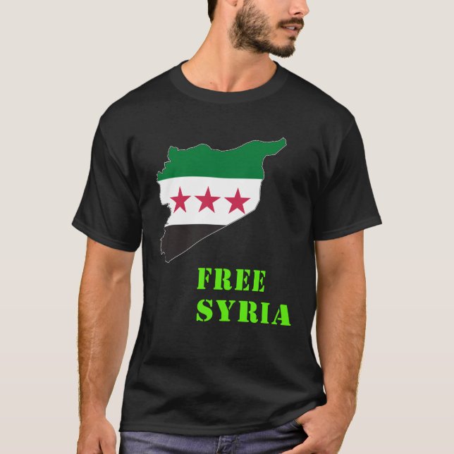 Syria,Syrian,Free syria Flag. T-Shirt (Front)