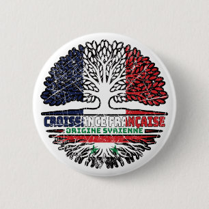 Syria Syrian French France Tree Roots Flag 6 Cm Round Badge