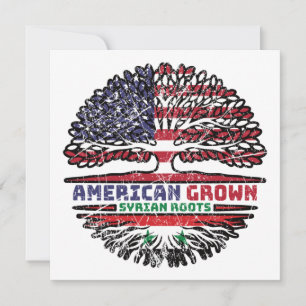 Syria Syrian US American USA United States Tree Card