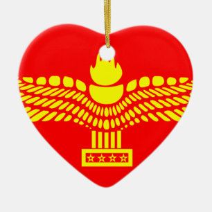 Syriac Aramaic People, Syria flag Ceramic Tree Decoration