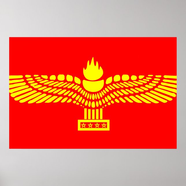 Syriac Aramaic People, Syria flag Poster (Front)