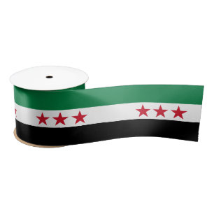 Syrian Flag, Syria Independence, travel /sport fan Satin Ribbon