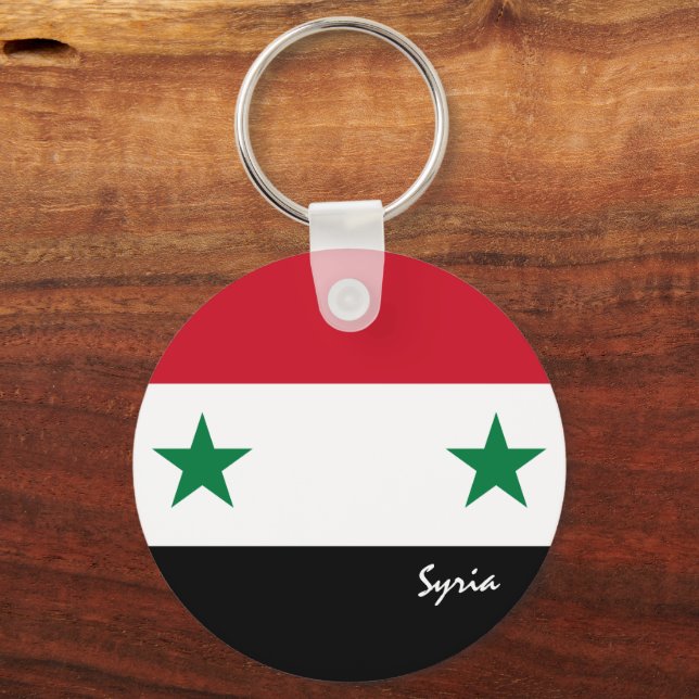 Syrian Flag & Syria patriots / sports Key Ring (Front)