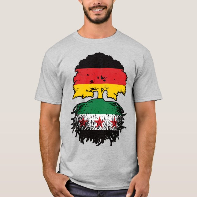 Syrian German Roots and Crown Tree T-Shirt (Front)