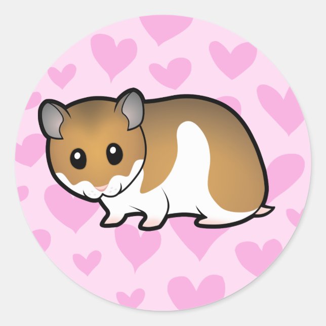 Syrian Hamster Love Classic Round Sticker (Front)