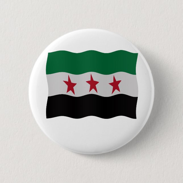 Syrian Republic Flag 1932-59 1961-63 6 Cm Round Badge (Front)